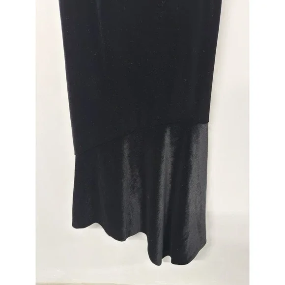 Steve Madden Black Velvet Lucille Luxury Midi Dress With Rosette XL #28 - Picture 5 of 10
